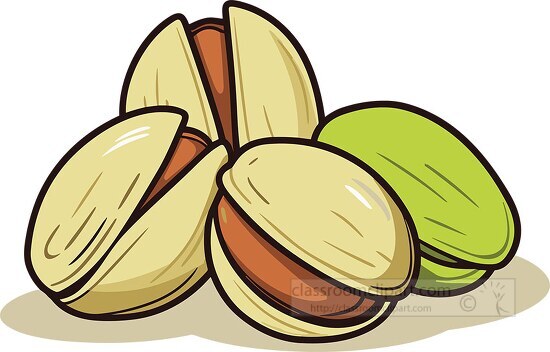 Nuts and Grains Clipart-pistachio nuts with shells clip art