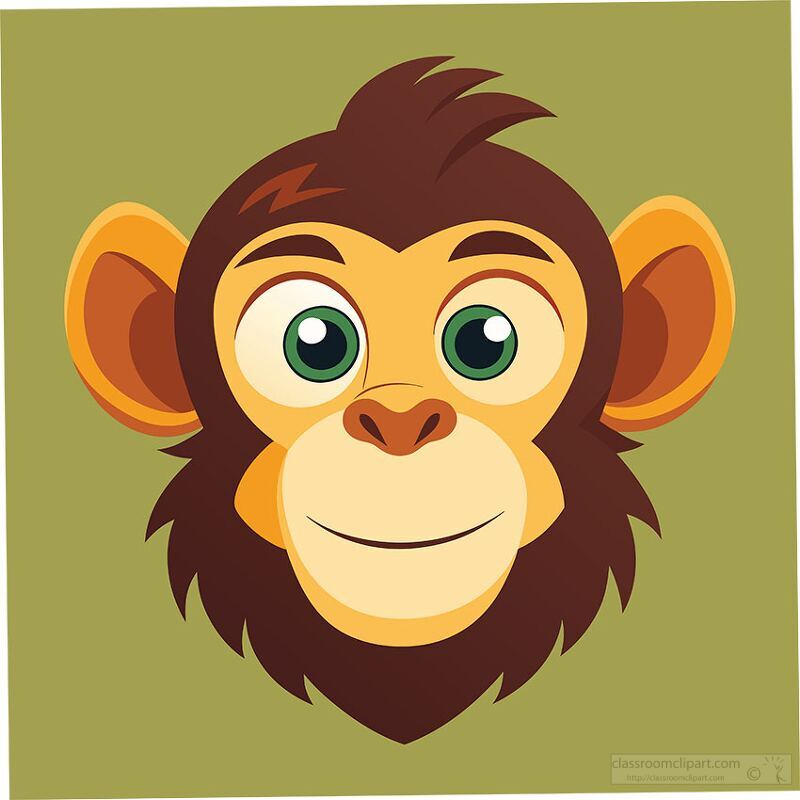 playful monkey with warm brown fur green eyes and a wide smile e