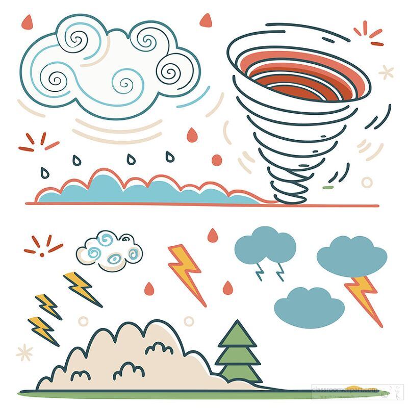 Playful Weather Phenomena Illustrations