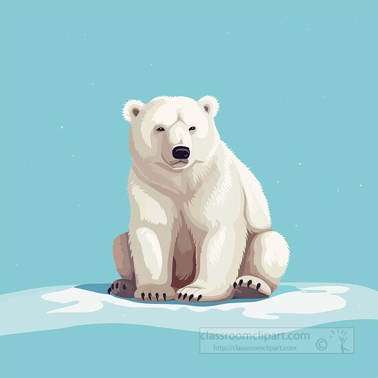 polar bear in frigid Arctic icy waters