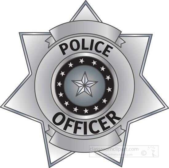 Law and Legal Clipart-police officer silver badge clipart