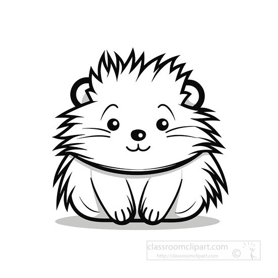porcupine icon black outline clip art