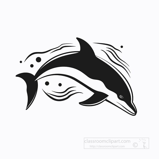 porpoises black outline printable clip art