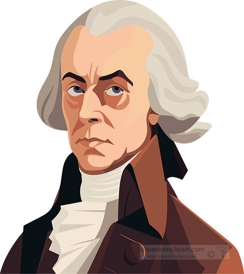 American Presidents Clipart-Portait of James Madison clip art