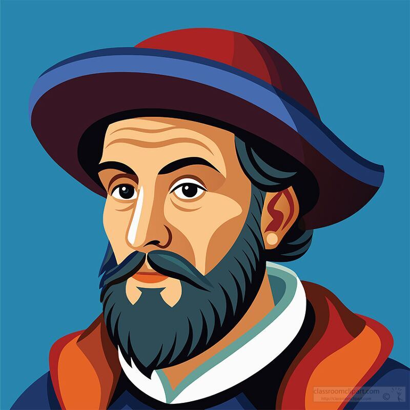 portrait of explorer magellan wearing a hat