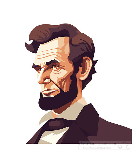 portrait of president_lincoln_flat design white background clip 