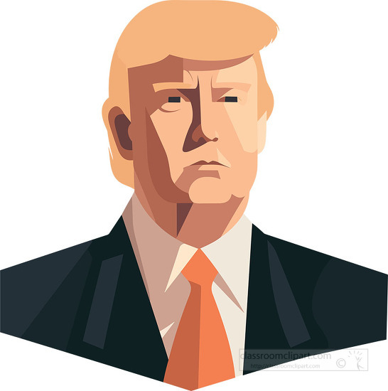 portrait of president_trump flat design clip art