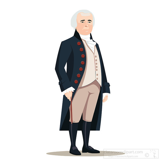 President John Adams traditional portrait clip art