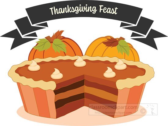 pumpkin pie thanksgiving feast clipart
