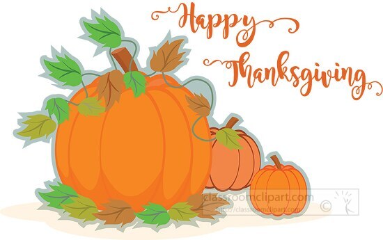 pumpkin with greeting signboard happy thanksgiving message clipa