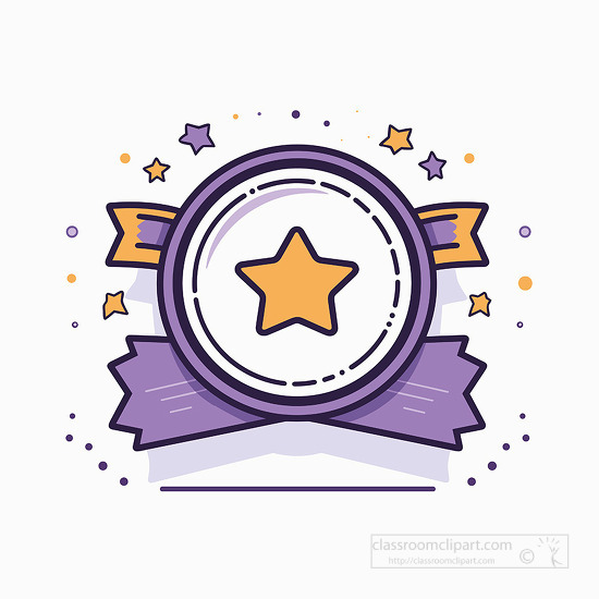 purple and gold achievement certificate clip art