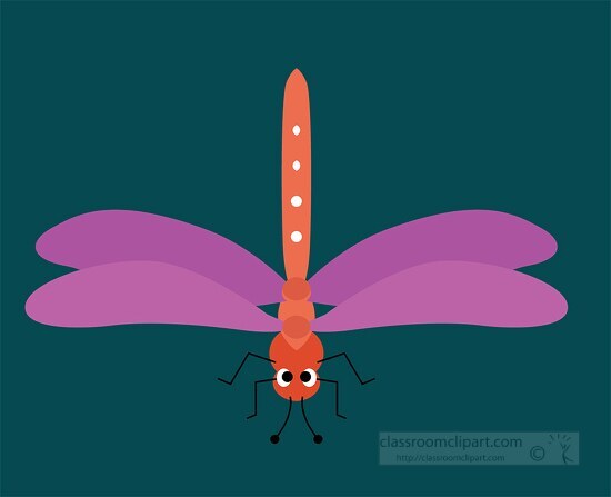 purple orange dragonfly clipart