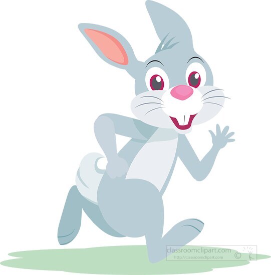 rabbit cartoon character running clipart