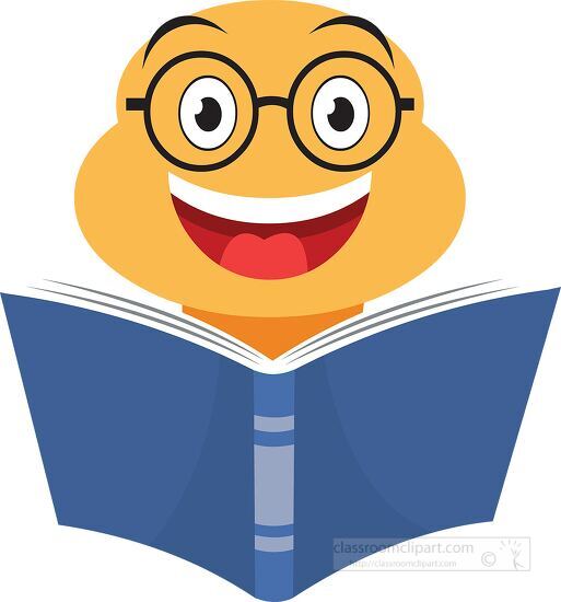 reading worm with book clipart
