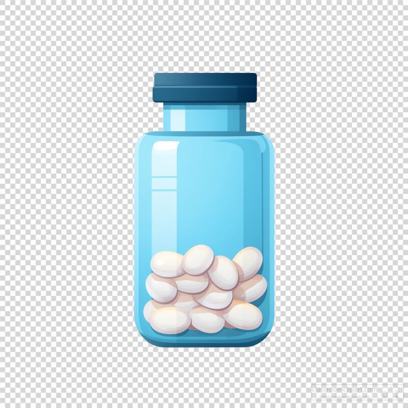 Realistic Illustration of a Medicine Bottle With Pills