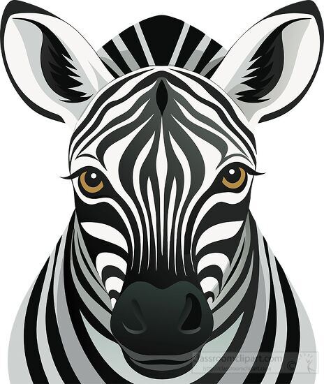 realistic vector illustration of a zebra face