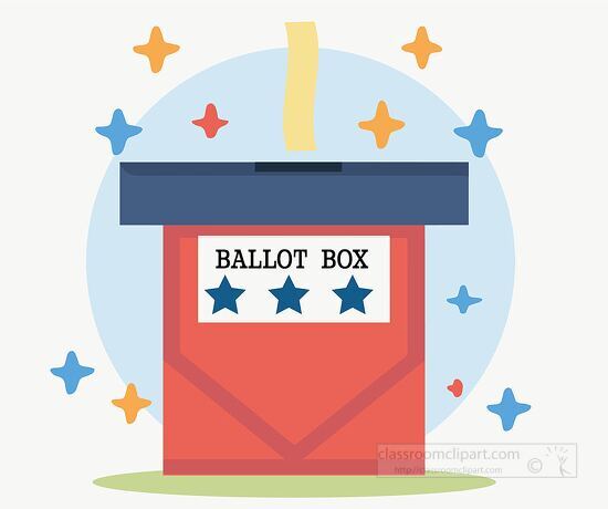 red and blue ballot box used for elections