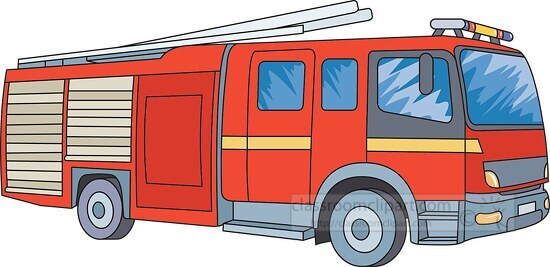 red fire engine clipart