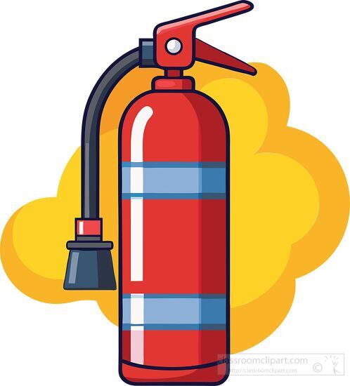 red fire extinguisher with a long nozzle