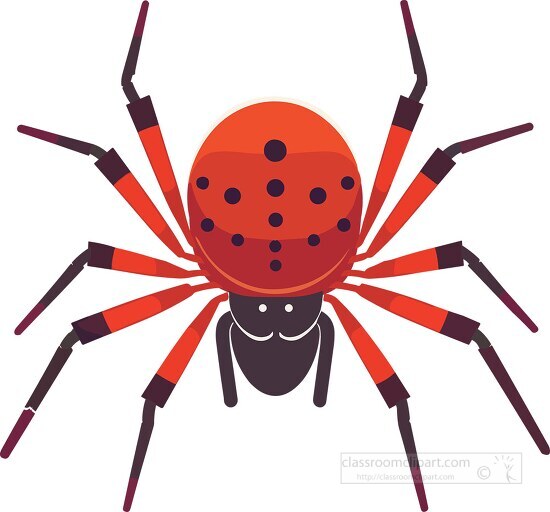 red spider with black spots on its body