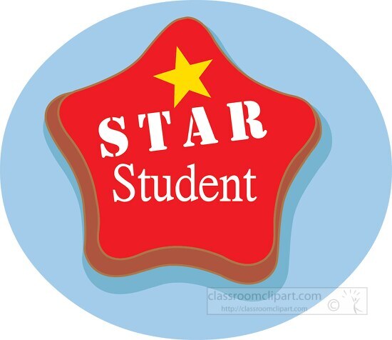red star student sticker and badge educational clip art graphic