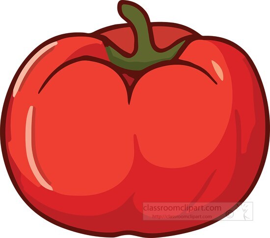 red tomato with a green stem clip art