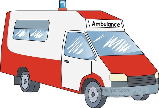 red white ambulance clipart