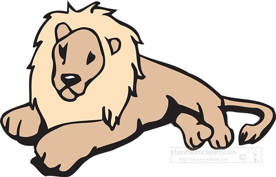 resting lion clipart