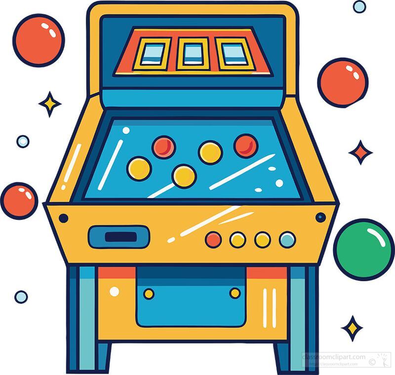 Retro Style Pinball Machine Art