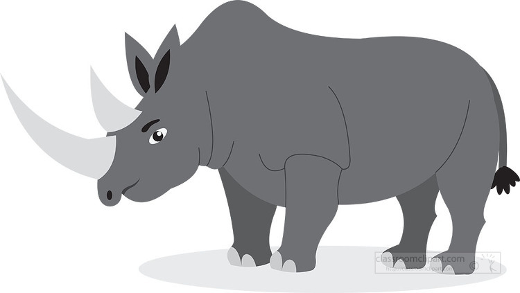 rhino cartoon character with long horns