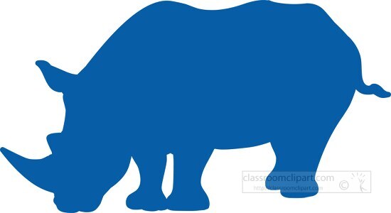 rhinoceros blue silhouette clipart
