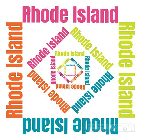 Rhode Island text design logo