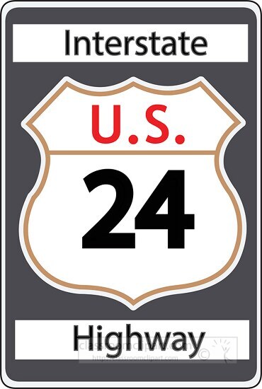 roadway sign interstate us highway 24