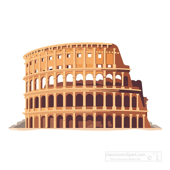 roman colosseum massive ancient structure in rome clip art