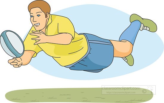 rugby player dives for the ball clipart