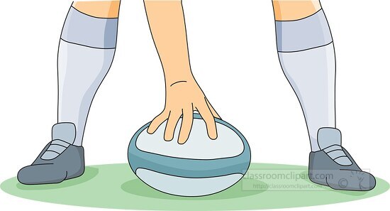 rugby player holds ball between legs clipart