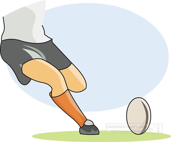 rugby player kicks ball clipart