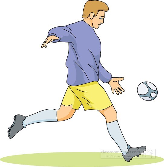 rugby player runs to kick the ball clipart