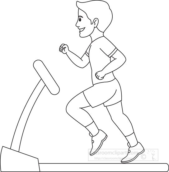 running on treadmill clipart black outline clipart