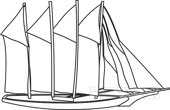 sailboat black outline clipart 20