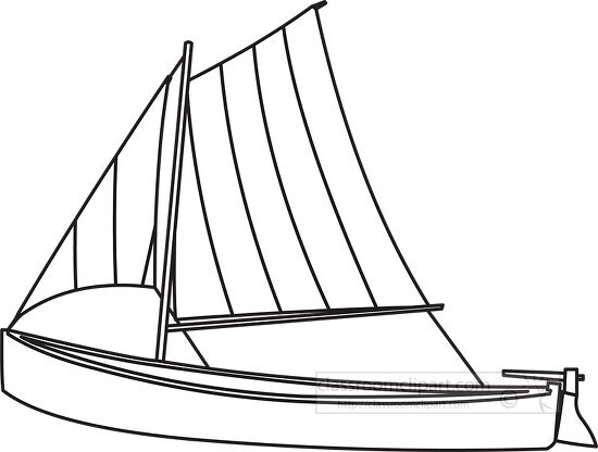 sailboat black outline clipart 24