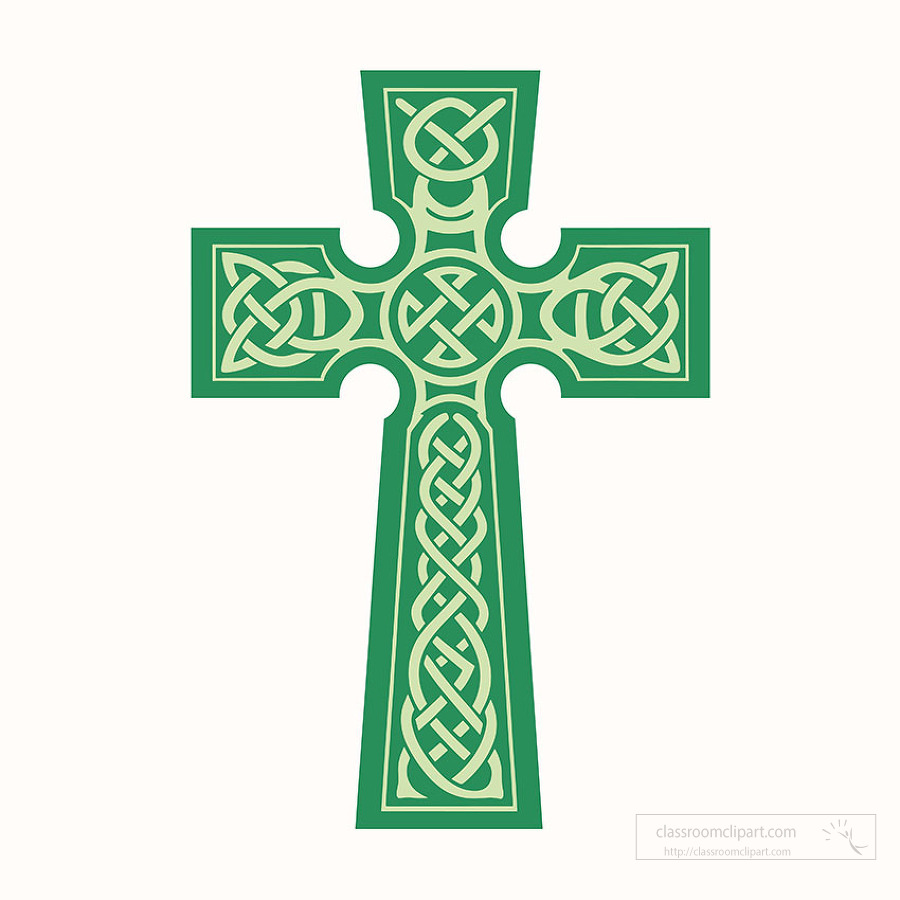 saint patricks day green celtic knots cross