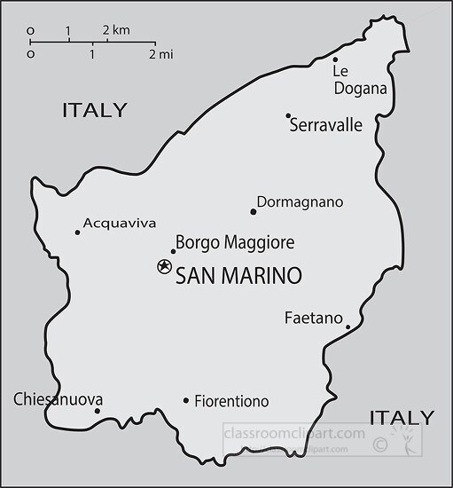 San Marino country map gray color
