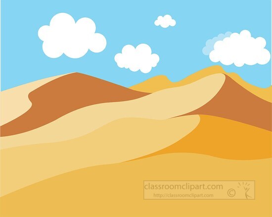 sandy dunes in the desert biome clipart