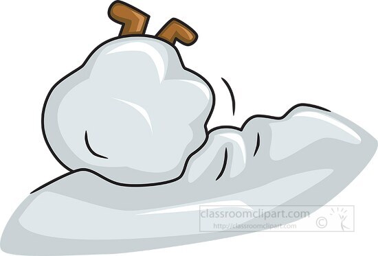 santa rolling down snow covered hill clipart