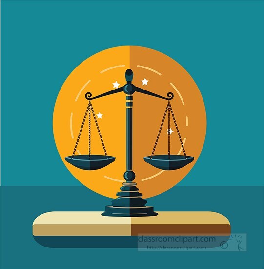 scales of justice on a book shelf clip art
