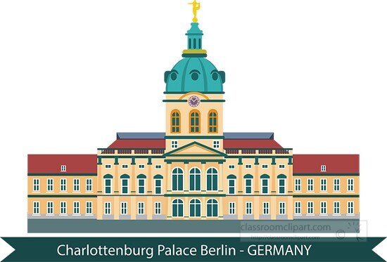 schloss charlottenburg palace in berlin germany clipart