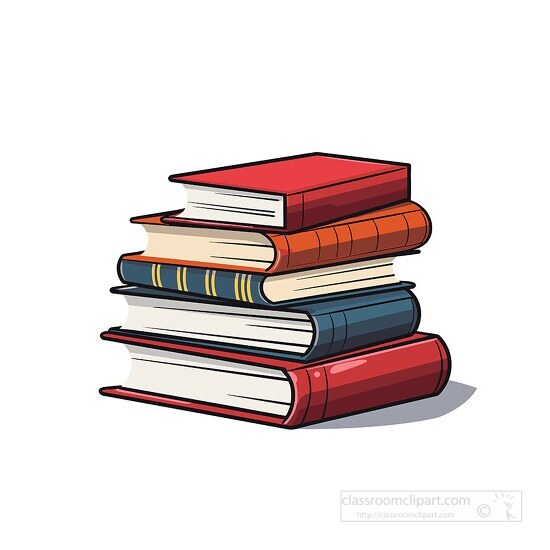 Book Clipart-school book text books various color and sized clip art