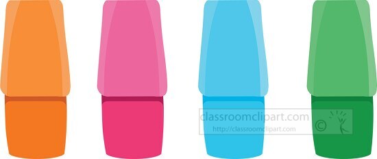 school supplies colorful pencil erasers clipart