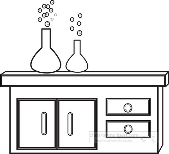 science lab table clip art